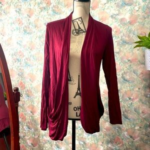 Maurices Waterfall Open Front Cardigan | Size Medium | NWT | Maroon